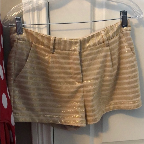 Women’s Forever 21 Gold and Cream Shorts - Picture 1 of 3